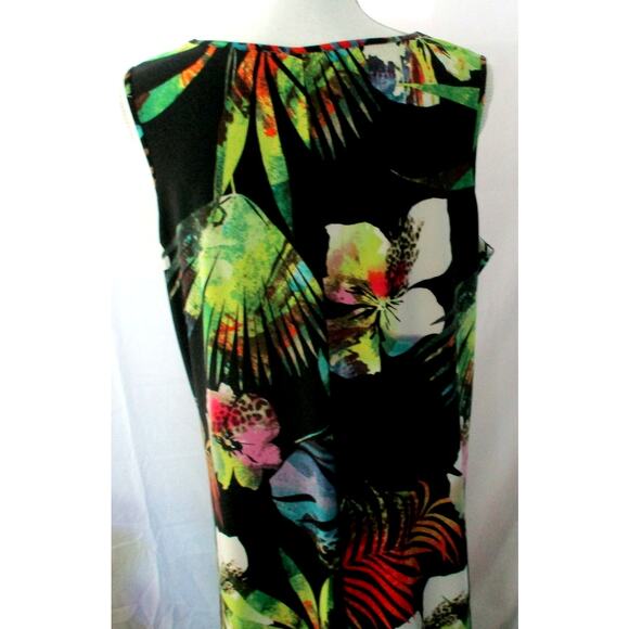 Attitudes By Renee Women's Petite Black Floral Sleeveless Maxi Dress Size XLP - Picture 6 of 11